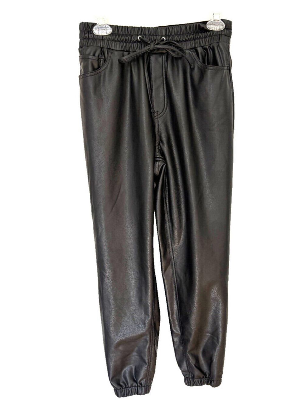 Express Black Faux Leather Joggers High Rise Size Small